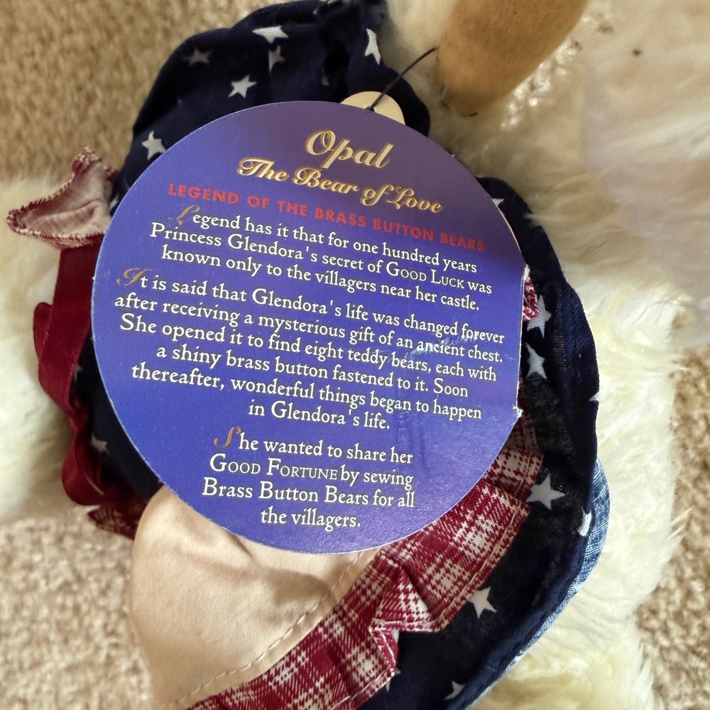 Brass Button Bears Opal The Bear of Love Plush Pickford Bears Ltd 1996 Vintage - Picture 5 of 7